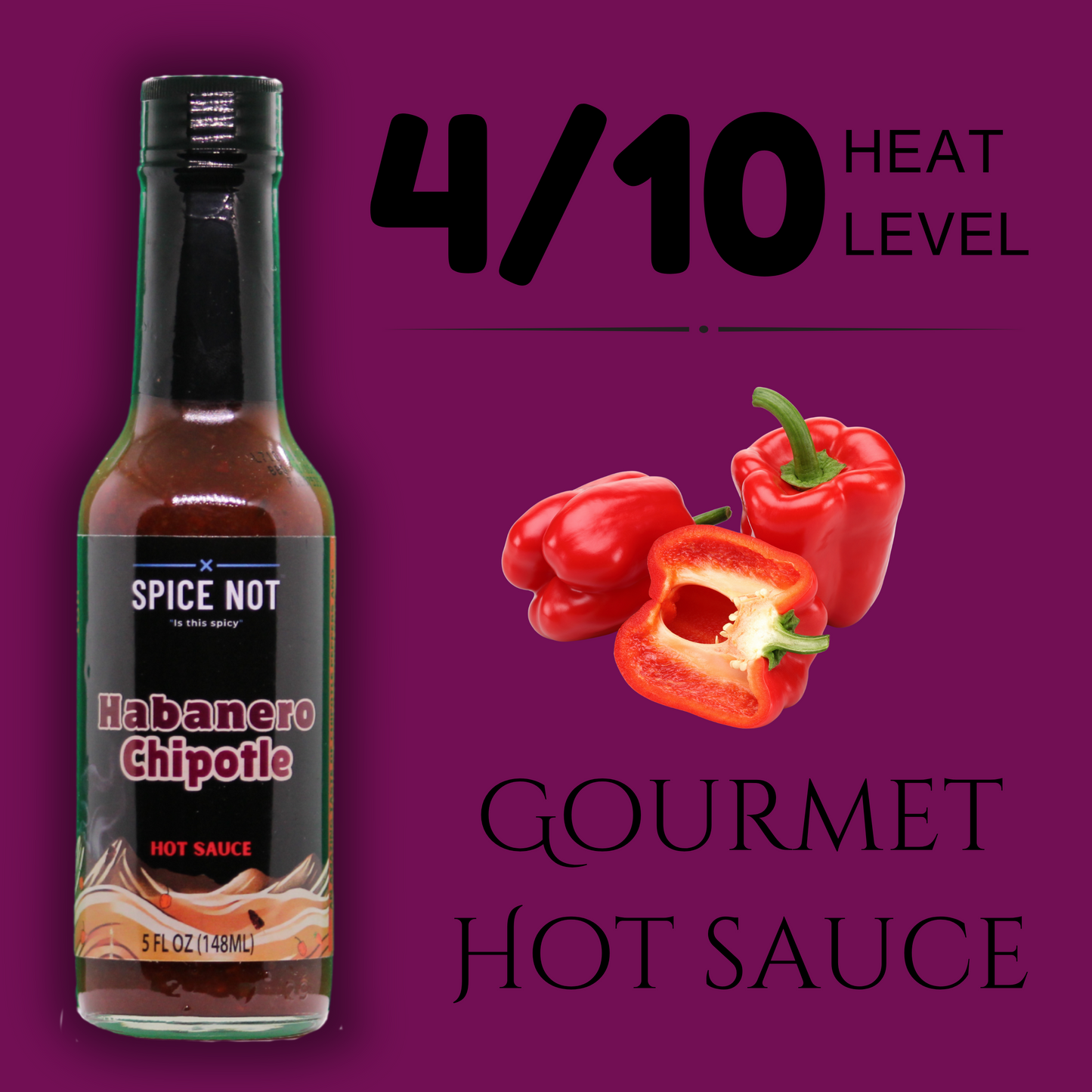 Habanero Chipotle Hot sauce, 5oz