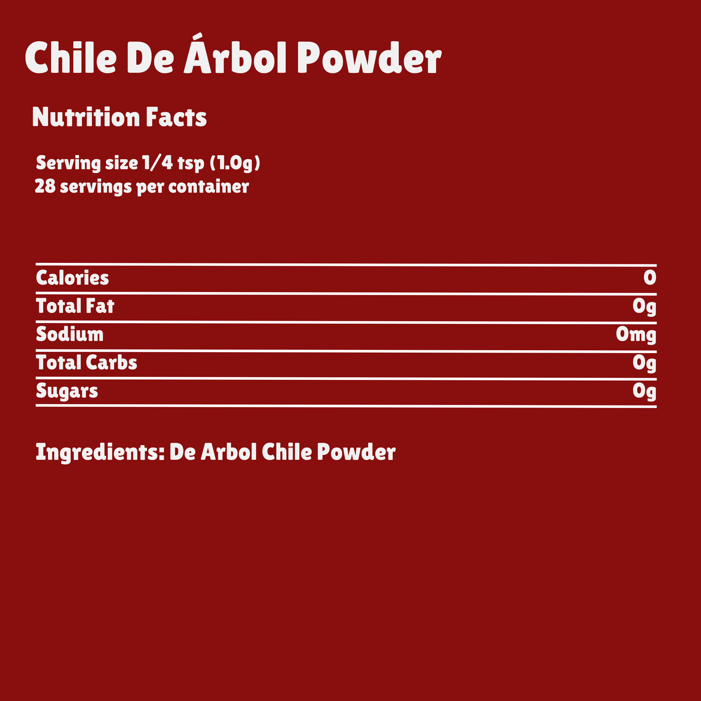 Chile De Árbol Powder